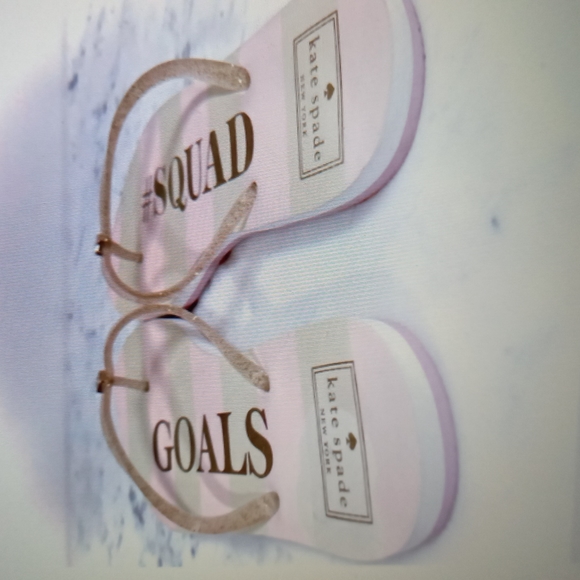 NIB Kate Spade flip flops squad goals size 7 - Picture 2 of 7